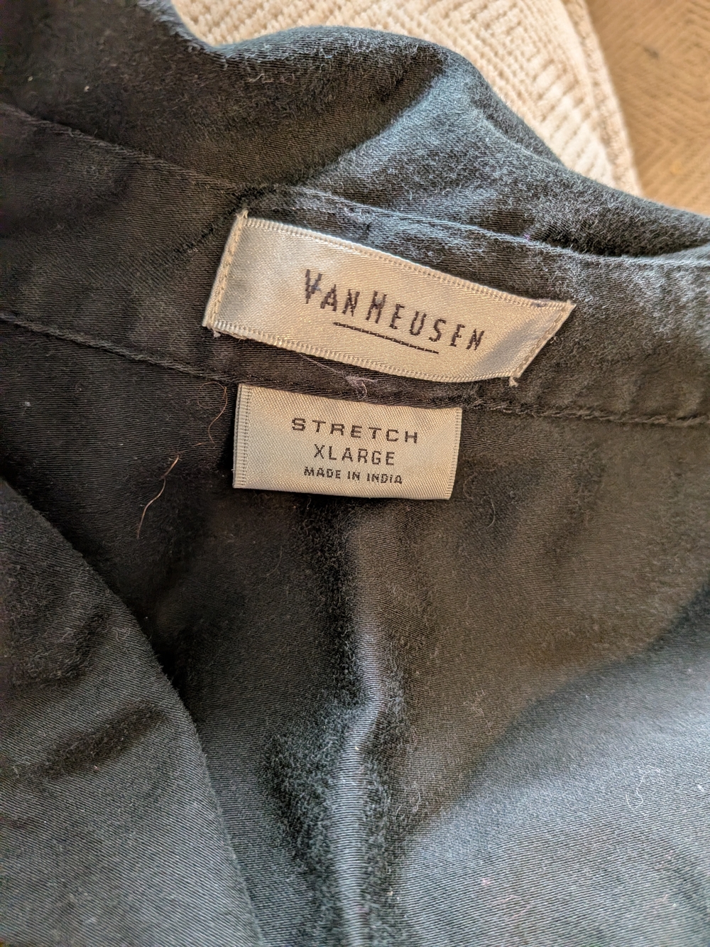 Van Heusen Sleeveless Button-Down Shirt in Black - Picture 2 of 7
